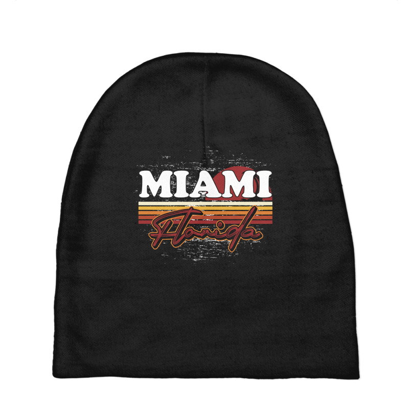 Fl Miami Retro Sunset Summer Florida State Florida Baby Beanies | Artistshot