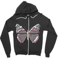 Grey Metallic Butterfly Zipper Hoodie | Artistshot