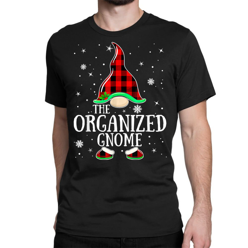 Organized Gnome Buffalo Plaid Matching Family Christmas T Shirt Classic T-shirt | Artistshot