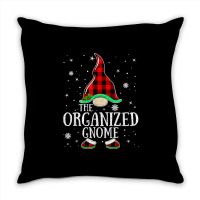 Organized Gnome Buffalo Plaid Matching Family Christmas T Shirt Throw Pillow | Artistshot