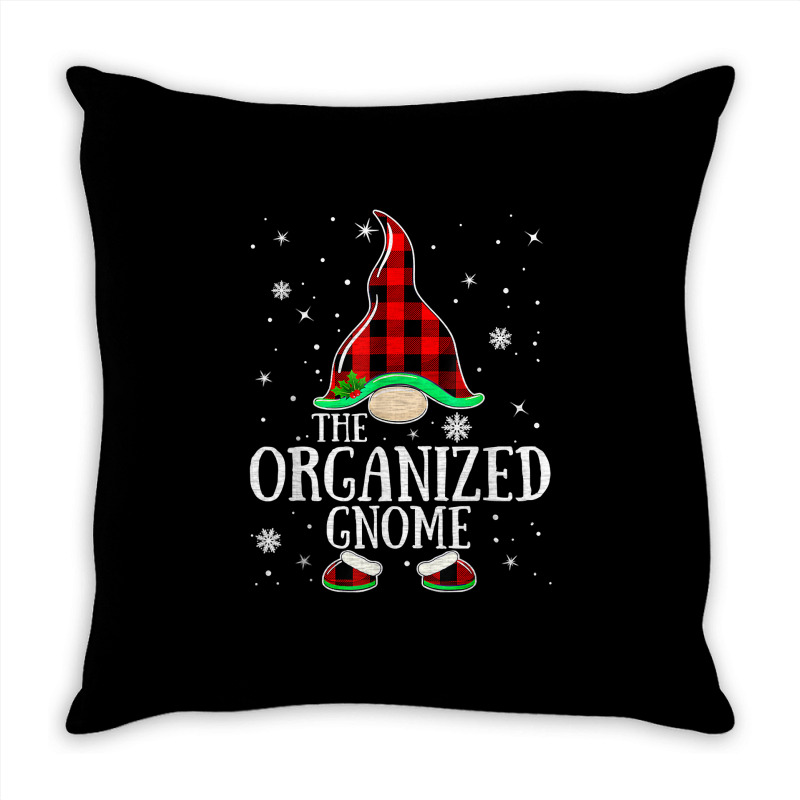 Organized Gnome Buffalo Plaid Matching Family Christmas T Shirt Throw Pillow | Artistshot