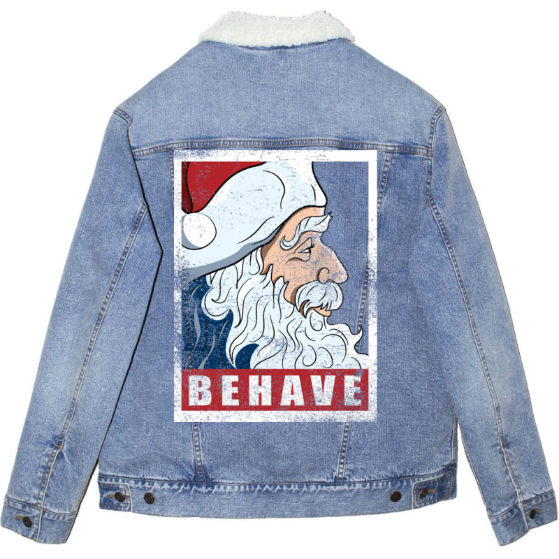 Behave   Santa Clau Unisex Sherpa-lined Denim Jacket | Artistshot