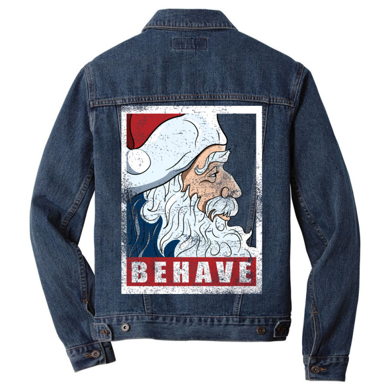 Behave   Santa Clau Men Denim Jacket | Artistshot