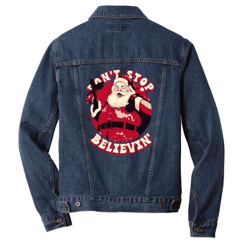 Christmas Don't Stop Believing Men Denim Jacket | Artistshot