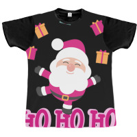 Christmas Pink Santa Graphic T-shirt | Artistshot