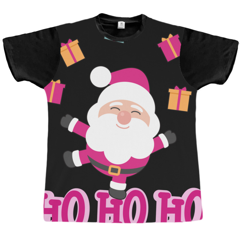 Christmas Pink Santa Graphic T-shirt | Artistshot