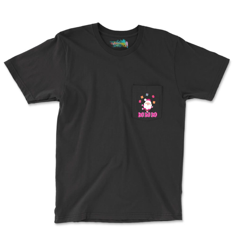 Christmas Pink Santa Pocket T-shirt | Artistshot