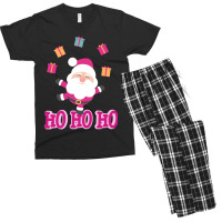 Christmas Pink Santa Men's T-shirt Pajama Set | Artistshot