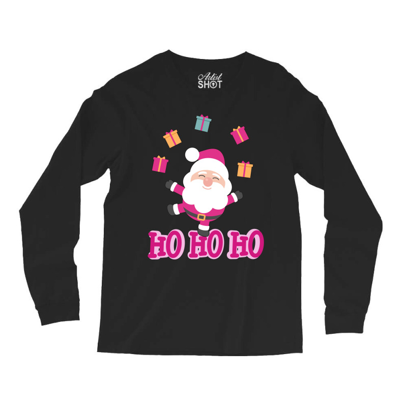 Christmas Pink Santa Long Sleeve Shirts | Artistshot