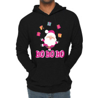 Christmas Pink Santa Lightweight Hoodie | Artistshot