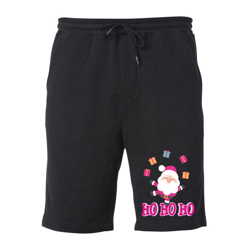 Christmas Pink Santa Fleece Short | Artistshot