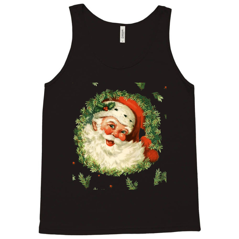 Christmas Retro Vintage Pink Santa Claus Art Tank Top | Artistshot