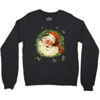 Christmas Retro Vintage Pink Santa Claus Art Crewneck Sweatshirt | Artistshot