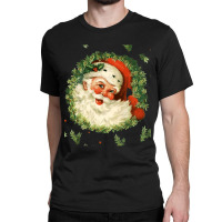 Christmas Retro Vintage Pink Santa Claus Art Classic T-shirt | Artistshot