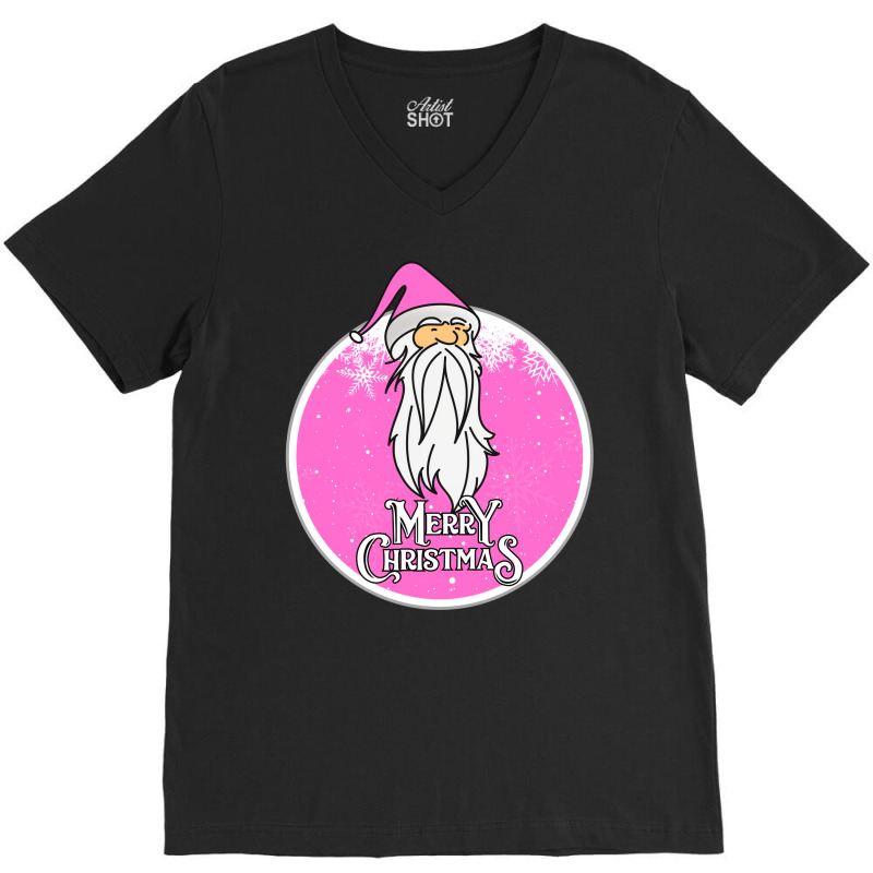 Christmas Retro Vintage Pink Santa Claus Crismas V-neck Tee | Artistshot