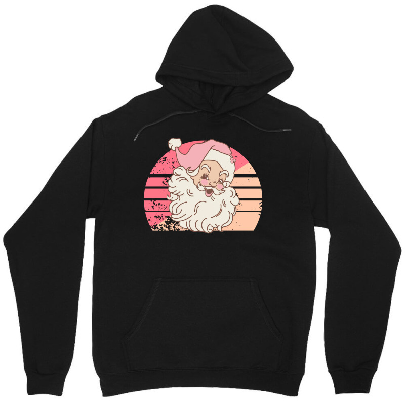 Christmas Retro Vintage Pink Santa Claus Unisex Hoodie | Artistshot