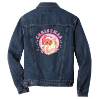 Christmas Retro Vintage Pink Men Denim Jacket | Artistshot