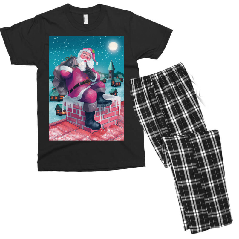 Christmas Vintage Pink Santa Claus Men's T-shirt Pajama Set | Artistshot