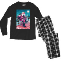 Christmas Vintage Pink Santa Claus Men's Long Sleeve Pajama Set | Artistshot