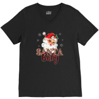 Christmas Vintage Santa Leopard Plaid V-neck Tee | Artistshot