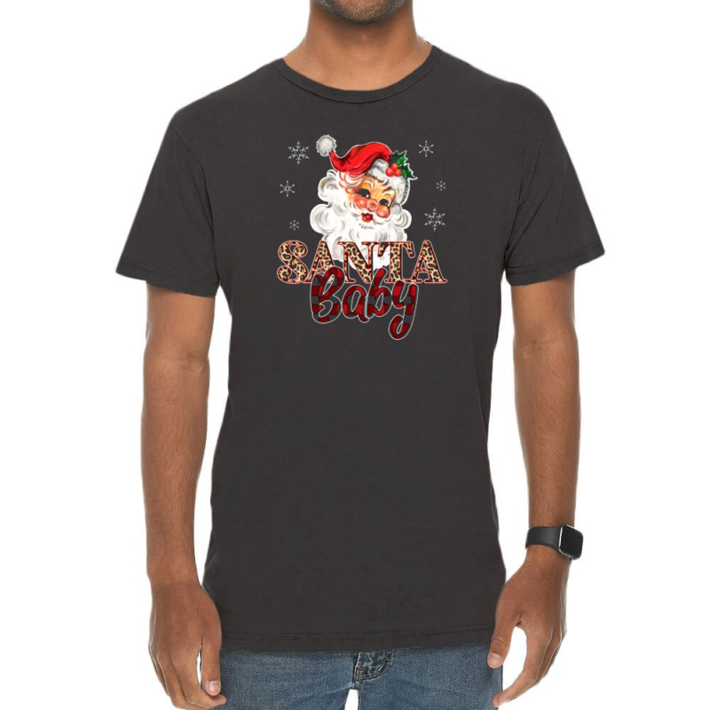 Christmas Vintage Santa Leopard Plaid Vintage T-shirt | Artistshot