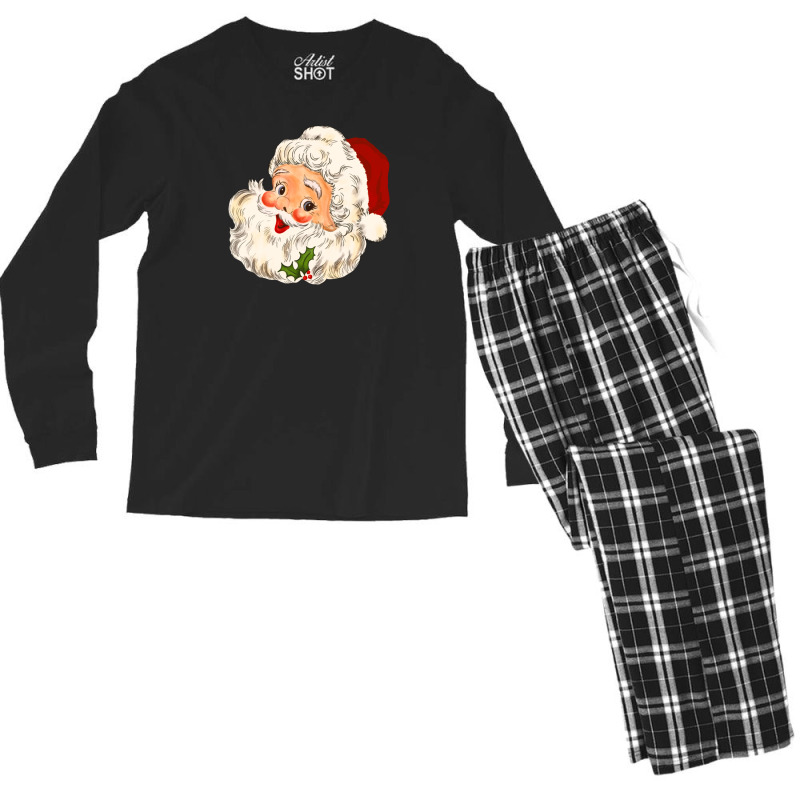 Christmas Vintage Santa No 1 Men's Long Sleeve Pajama Set | Artistshot