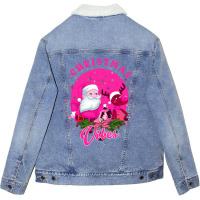 Vintage Santa Christmas Vibes Unisex Sherpa-lined Denim Jacket | Artistshot