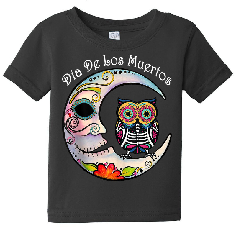 Owl & Moon Sugar Skull Mexico Calavera Day Of The Dead Tank Top Baby Tee by tamkyfashions | Artistshot