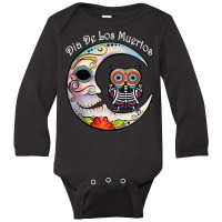 Owl & Moon Sugar Skull Mexico Calavera Day Of The Dead Tank Top Long Sleeve Baby Bodysuit | Artistshot