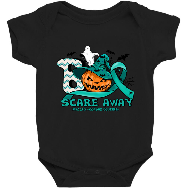 Fragile X Syndrome Awareness - Boo Scare Away Pumpkin Halloween Baby Bodysuit by poppyallen | Artistshot