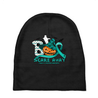 Fragile X Syndrome Awareness - Boo Scare Away Pumpkin Halloween Baby Beanies | Artistshot