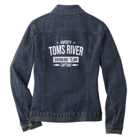 Toms River Drinking Team Captain New Jersey Beer Lover Nj Ladies Denim Jacket | Artistshot