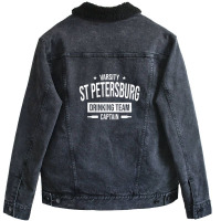 St Petersburg Drinking Team Captain Florida Beer Lover Fl Unisex Sherpa-lined Denim Jacket | Artistshot