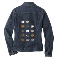 The Types Of Cat Loaf Ladies Denim Jacket | Artistshot