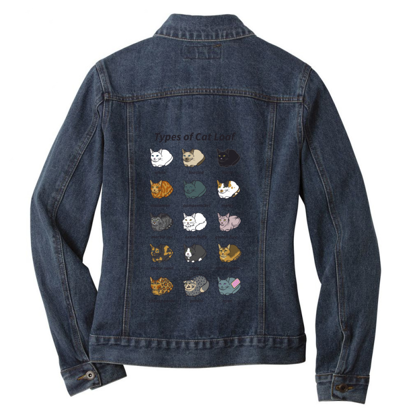 The Types Of Cat Loaf Ladies Denim Jacket by ArthurJungbauer | Artistshot