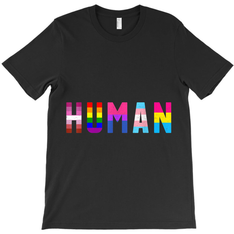 Human Flag Lgbt Gay Pride Month Transgender T Shirt Support T-shirt | Artistshot
