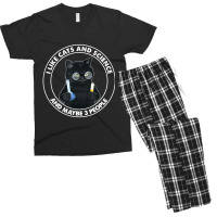 I Like Cats And Science And Maybe 3 People Men's T-shirt Pajama Set | Artistshot