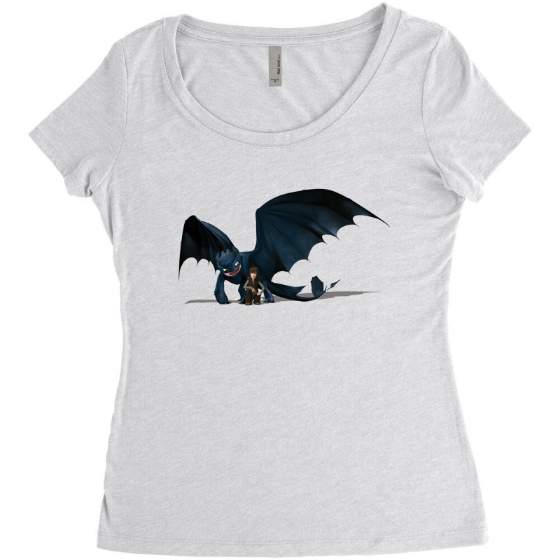 Boy And Dragon Adventure Women's Triblend Scoop T-shirt | Artistshot