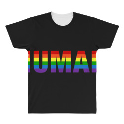 Human LGBT Gay Pride Rainbow Flag TShirt All Over Men's T-shirt | Artistshot