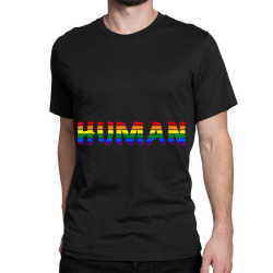 HUMAN Pride Flag LGBT Gay Pride Month Support TShirt Classic T-shirt | Artistshot