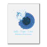 Sunflower Faith Hope Love Diabetes Awareness Diabetic Gifts Long Sleev Metal Print Vertical | Artistshot