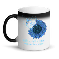 Sunflower Faith Hope Love Diabetes Awareness Diabetic Gifts Long Sleev Magic Mug | Artistshot