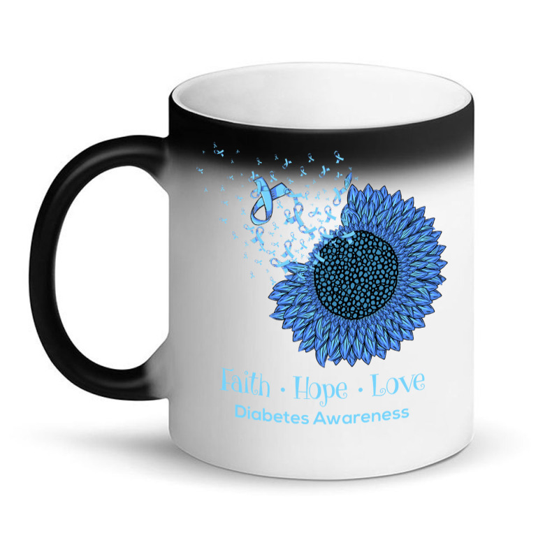 Sunflower Faith Hope Love Diabetes Awareness Diabetic Gifts Long Sleev Magic Mug | Artistshot