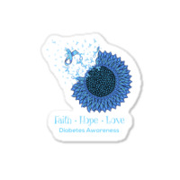 Sunflower Faith Hope Love Diabetes Awareness Diabetic Gifts Long Sleev Sticker | Artistshot