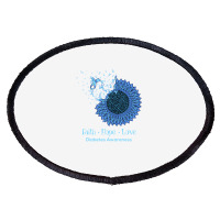 Sunflower Faith Hope Love Diabetes Awareness Diabetic Gifts Long Sleev Oval Patch | Artistshot