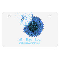 Sunflower Faith Hope Love Diabetes Awareness Diabetic Gifts Long Sleev Atv License Plate | Artistshot