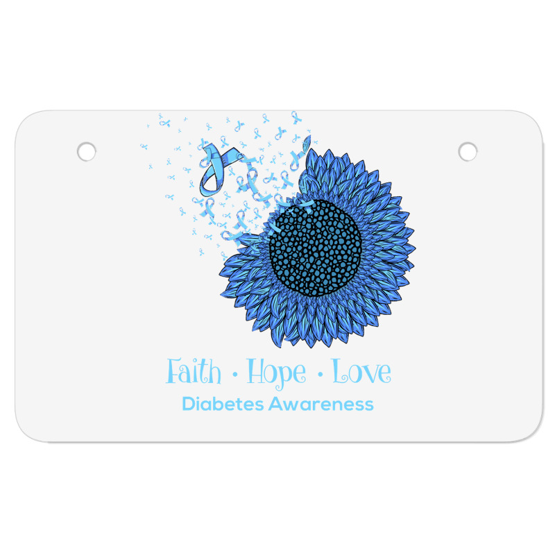 Sunflower Faith Hope Love Diabetes Awareness Diabetic Gifts Long Sleev Atv License Plate | Artistshot