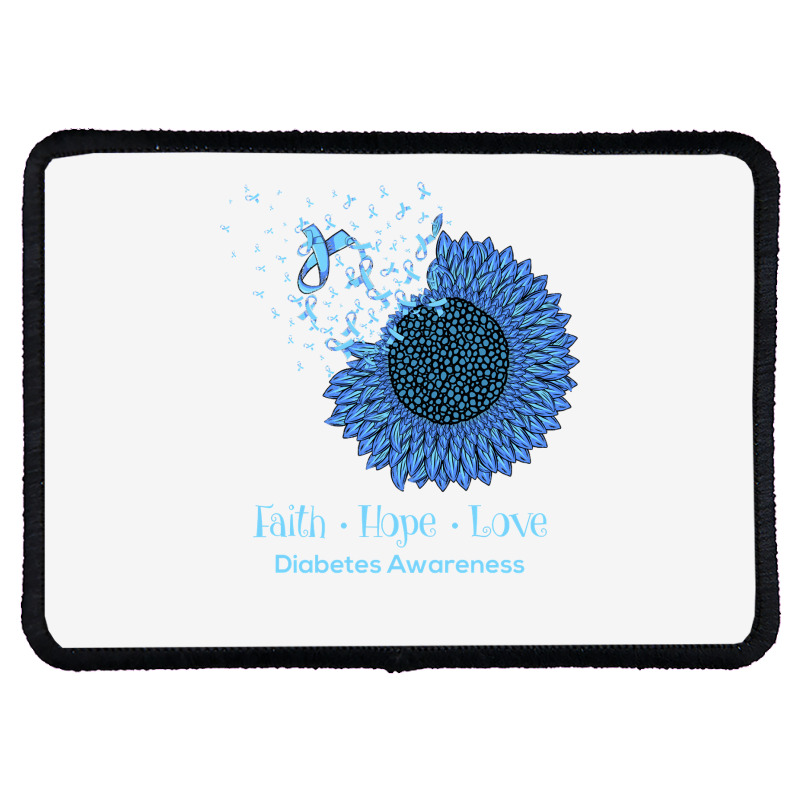 Sunflower Faith Hope Love Diabetes Awareness Diabetic Gifts Long Sleev Rectangle Patch | Artistshot