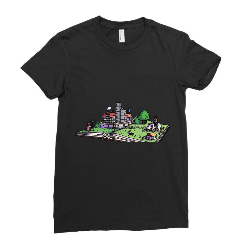 Fantasy Adventure Book Ladies Fitted T-Shirt by mckeebeckett3l9yxd | Artistshot