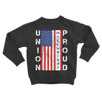 Union Proud American Flag Millwright Toddler Sweatshirt | Artistshot